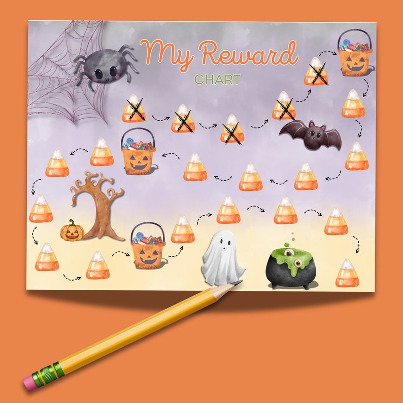 Halloween Reward Chart for Kids: Printable Chore Chart (digital ...