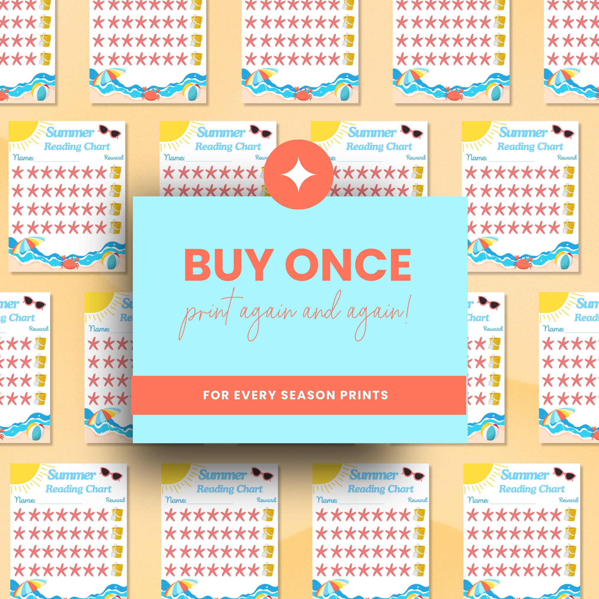 Summer Reading Chart for Kids, Summer Reading Log, Summer Reading Chart