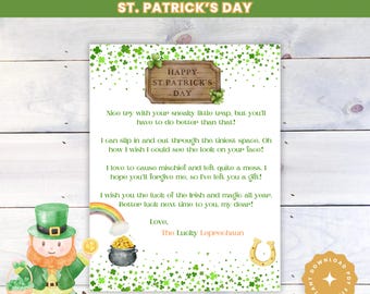 Leprechaun Letter: St. Patrick's Day Activity (Digital Download)