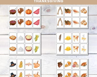 Thanksgiving Memory Matching Game: Printable Preschool Activity (Digital Download