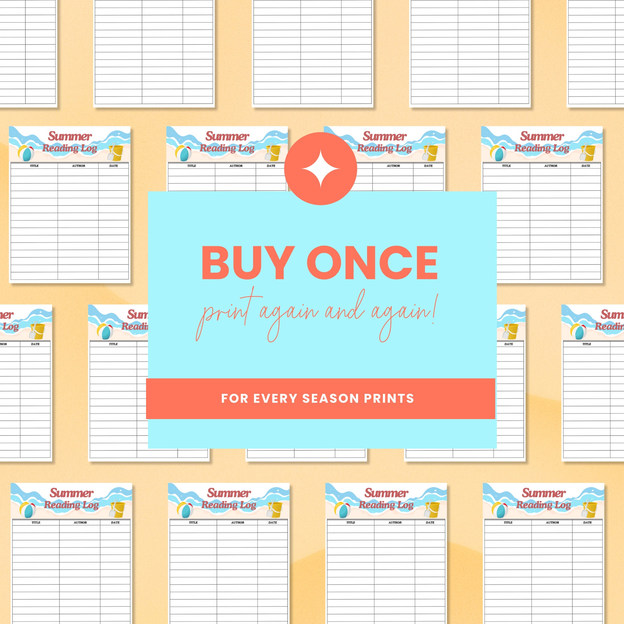 Summer Reading Log for Kids: Printable Book Tracker (PDF Download) - Etsy