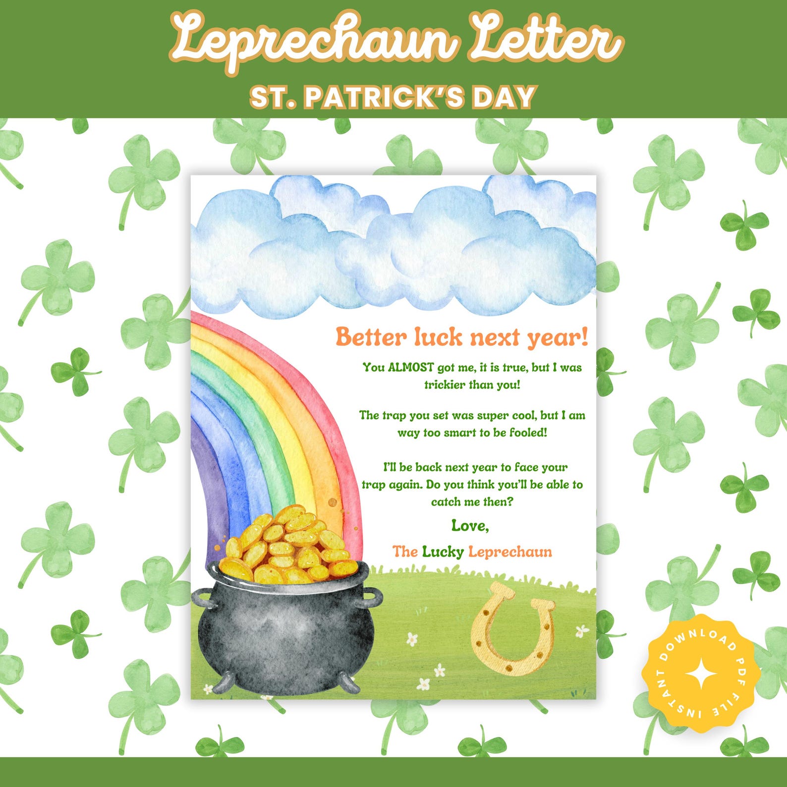 Leprechaun Trap, Leprechaun Notes, Leprechaun Letter, Leprechaun Trap ...