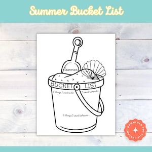 Sommeraktivität, Sommer-Bucketlist, Bucketlist, Sommerposter, Abenteuer erwartet, Bucketlist-Vorlage, Wunschliste, Travel-Bucketlist