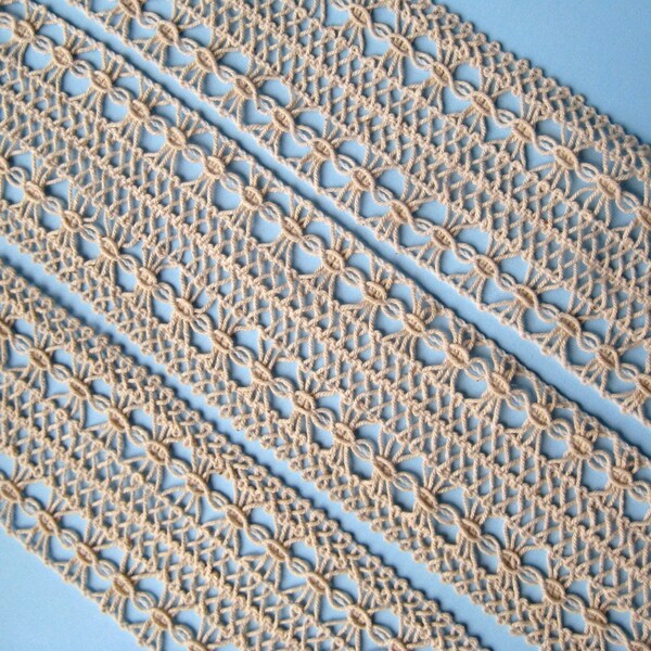 Vintage Macrame Cord Lace 2 1/2 inches wide