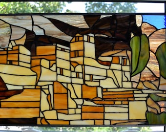 Mesa Verde National Park Stained Glass Panel (22" x 14")
