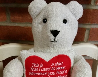 Memory Bear, memory gift, personalized bear