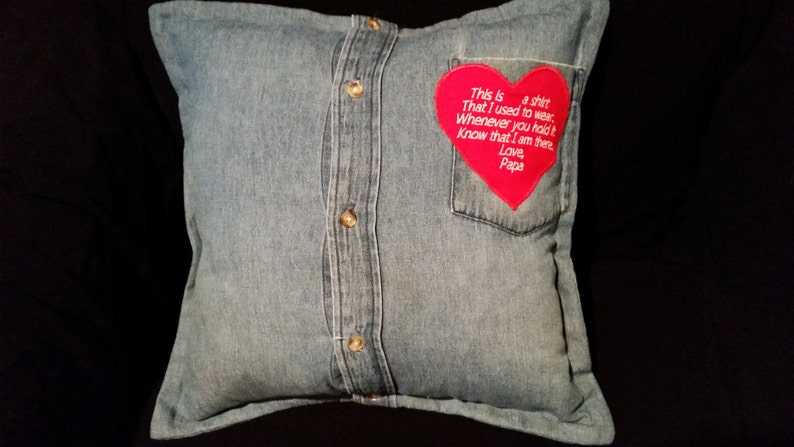 Bereavement Pillow, Bereavement Gift, Shirt Pillow, Memorial Pillow image 1