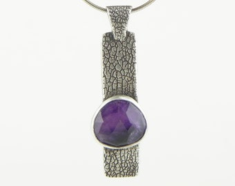 Amethyst and Sterling Pendant Necklace