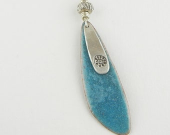 Layered Enamel and Silver Necklace