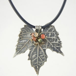 Fine Silver Grape Leaf necklace image 1