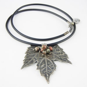 Fine Silver Grape Leaf necklace image 3