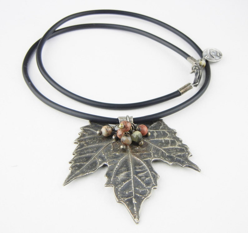 Fine Silver Grape Leaf necklace image 3