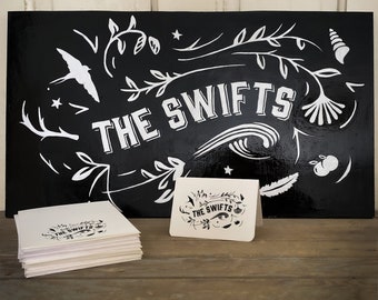 Hand-Painted Family Heraldry Sign & Notecards