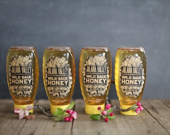 One 1-Pound Wild Sage Raw Unfiltered Honey