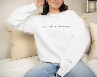 Aangepast verlies van dochter ronde hals, gepersonaliseerd Angel Mama-shirt, zwangerschapsverlies, sympathiecadeau voor moeders verlies, moederdagcadeau nabestaanden