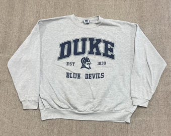 vintage duke university blue devils sweatshirt mens 2xl gray 1990s lee