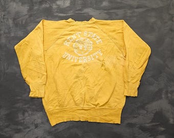 Vintage Kentucky State Universität Sweatshirt Herren groß gelb 1960er Jahre