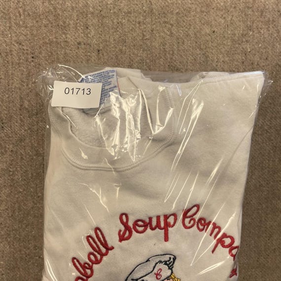 Vintage Campbell Soup Sweatshirt Men Large White 1990s Hanes