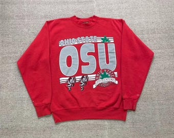 Vintage OSU Ohio State University sweatshirt mens Large red 1990s NCAA Buckeyes