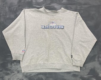 Moletom vintage Detroit Lions masculino tamanho 2XL cinza anos 90 NFL PUMA