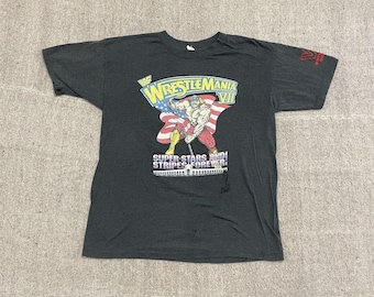 vintage WWF WrestleMania Hulk Hogan shirt mens Small Black 1990s WWE