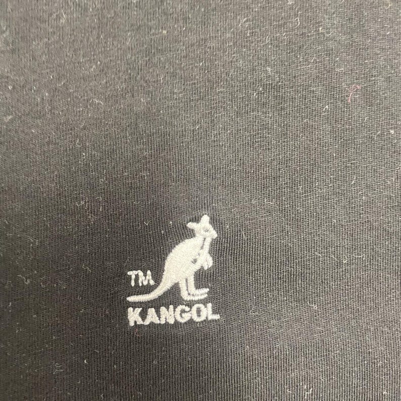 vintage Kangol-poloshirt heren grote zwarte jaren 2000 y2k 1/4 zip afbeelding 4