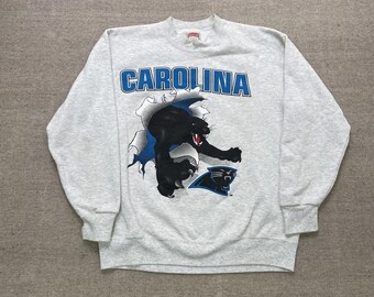 Vintage Carolina Panthers-sweater heren grijs jaren 90 nootmuskaat VS NFL