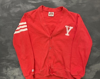 vintage Barbarian Cardigan mens medium Red 1990s Y Uni stripes