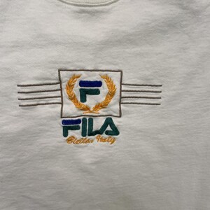 vintage Fila Biella Italia sudadera hombres xl blanco 1990s italia imagen 2