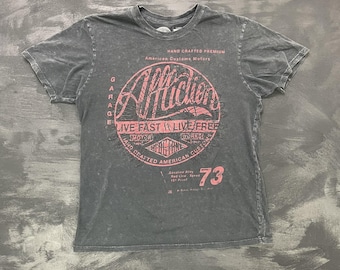 Camiseta vintage Affliction masculina tamanho grande preta anos 2000 y2k grunge luta EUA
