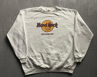 Vintage  Hard Rock Cafe Gatlinburg Sweatshirt Mens XXL White 90s