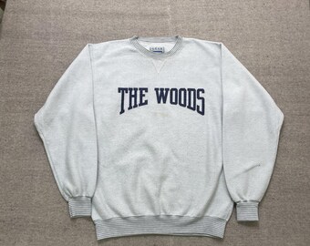 Vintage The Woods-sweater heren XL grijs jaren 90 GEAR
