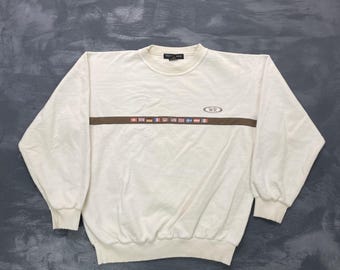 vintage Wind River world flags sweatshirt mens medium white 1990s Canada