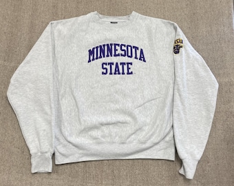 Sudadera vintage de los Minnesota Mavericks de la Universidad de Minnesota, talla grande para hombre, color gris, años 90, NCAA