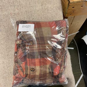 Vintage Pendleton Wool button up shirt mens large orange 1970s plaid image 9