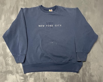 Vintage New york City sweatshirt mens XL Blue 1990s NYC USA