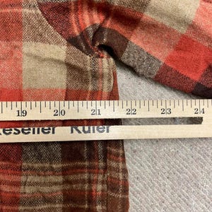 Vintage Pendleton Wool button up shirt mens large orange 1970s plaid image 7