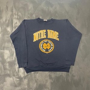 Vintage Notre Dame University Crewneck Sweatshirt Mens M Navy Blue 90s Classics