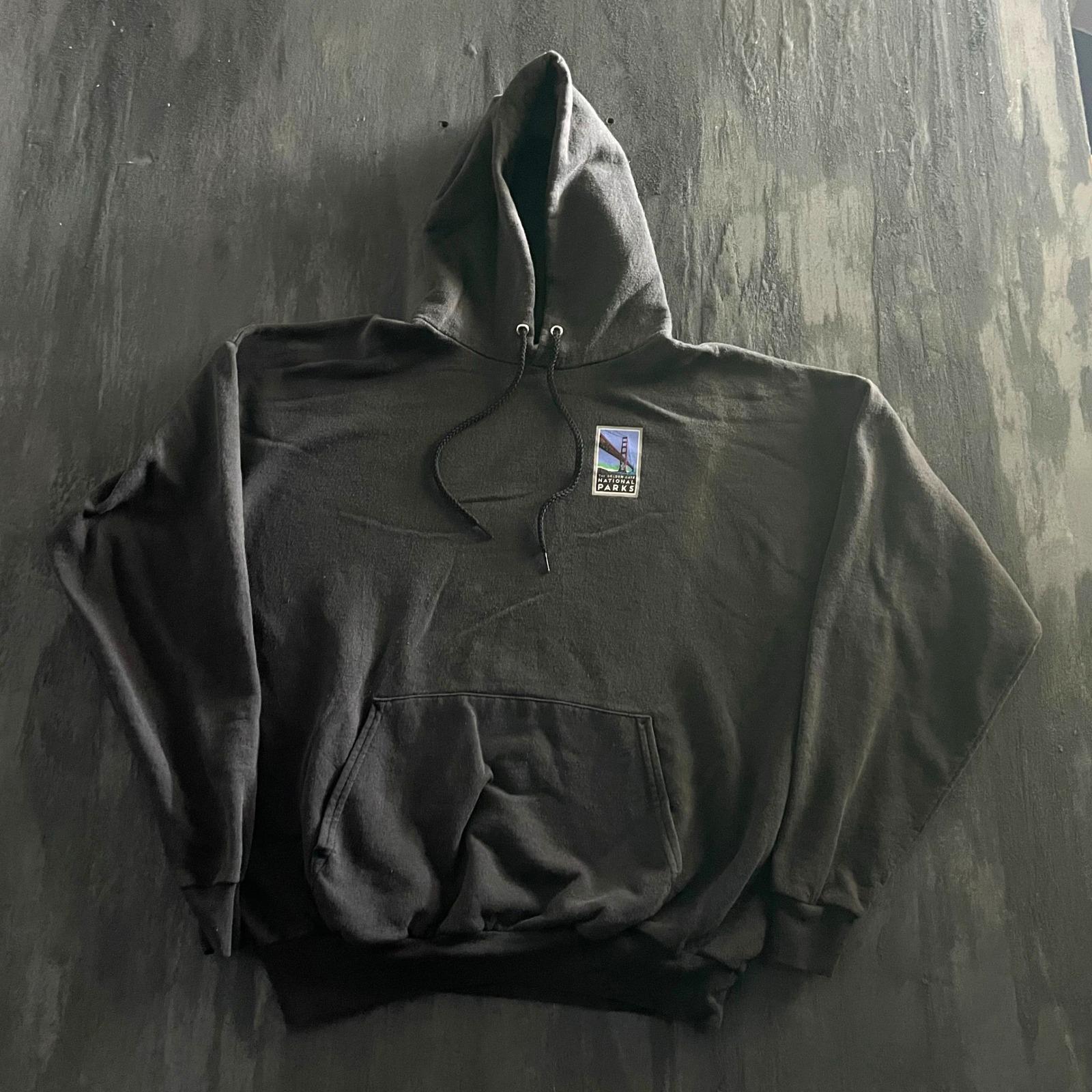 80s ハーゲンダッツ　hanes　XL 　90s シャネル　モーションロゴ Vintage National Parks Golden Gate Hoodie Mens XL Black 1990s