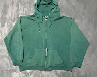 Vintage Pro Spirit Full Zip Hoodie Mens XL Green 90s Made in USA