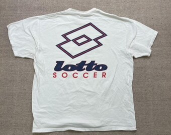 Vintage Lotto midwest Soccer shirt mens XL White 1990s single stitch USA
