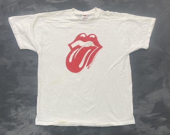 Camiseta vintage The Rolling Stones Artimonde con estampado gráfico para hombre, talla XL, blanca, años 2000, Y2K.