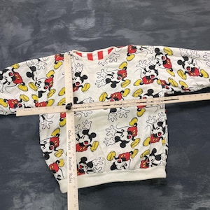 Sudadera reversible vintage de Mickey Mouse para hombre, talla grande, blanca, años 80, Disney imagen 9