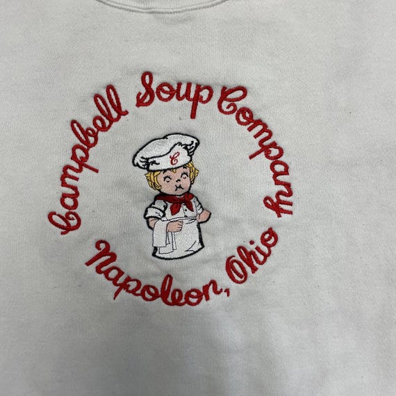 Vintage Campbell Soup Sweatshirt Men Large White 1990s Hanes