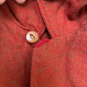 vintage Pendleton wool flannel shirt Mens Small red 1990s loop collar pockets image 8