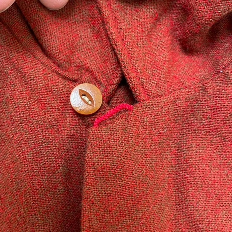 vintage Pendleton wool flannel shirt Mens Small red 1990s loop collar pockets image 8