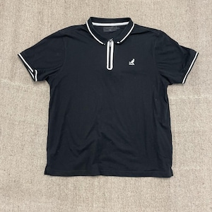 vintage Kangol-poloshirt heren grote zwarte jaren 2000 y2k 1/4 zip afbeelding 1