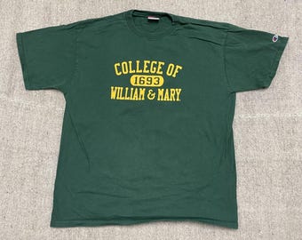 Vintage College of William and Mary shirt mens medium Green 2000s y2k Champion