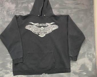 Shirt Kid Rock Amerikanisch Bad ass Kapuzenpullover Herren XXL Schwarz 1990s Musik