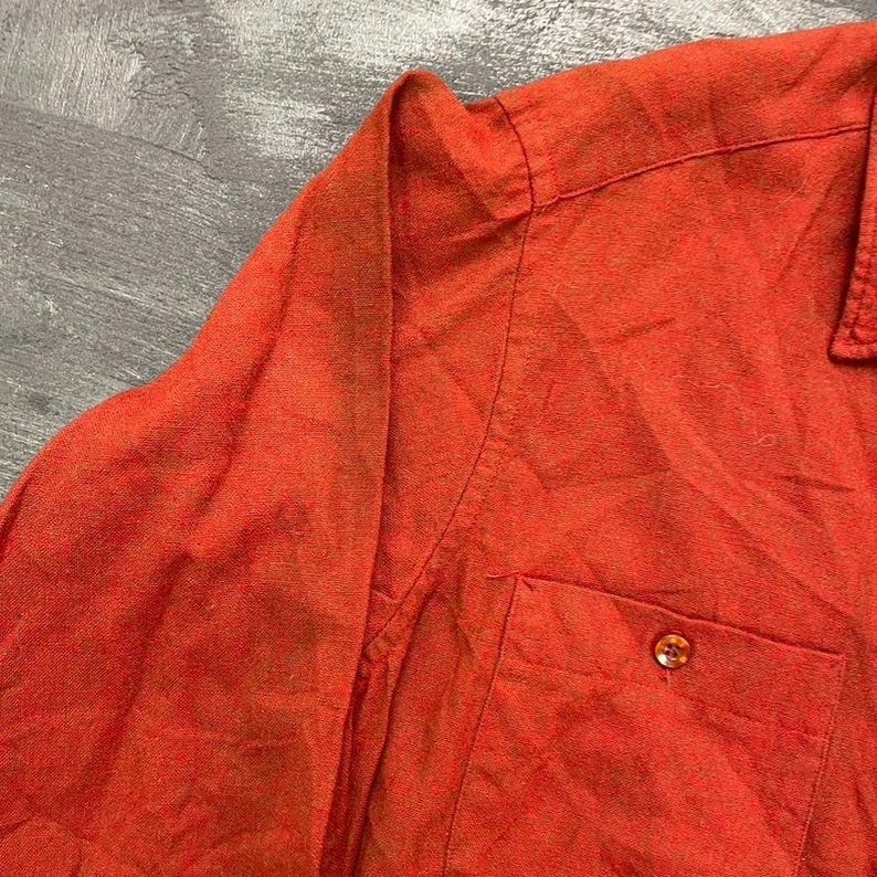 vintage Pendleton wool flannel shirt Mens Small red 1990s loop collar pockets image 5